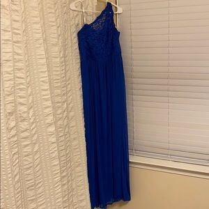 David’s Bridal one shoulder lace top dress